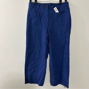 Talbots WIDE CROP PANTS High Waisted Women’s Size 6P In‎ Navy Blue New With Tags